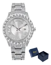 Comprar Relojes De Cuarzo Con Calendario De Diamantes Missfox Para H Correa Plateado