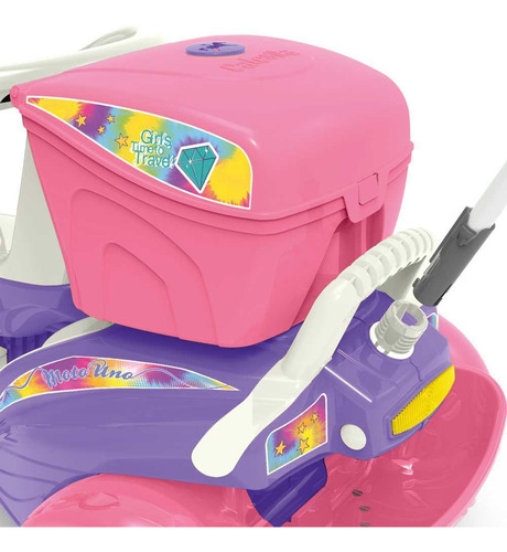 Carrinho Passeio E Pedal Calesita Moto Uno Ref.1036 - Rosa