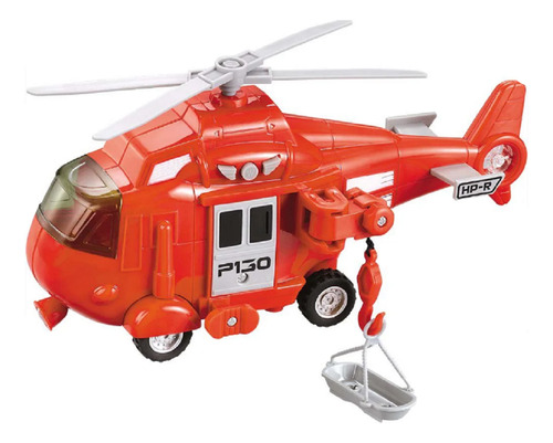 Helicóptero Resgate Vermelho Luz Som Fricção 748 Shiny Toys