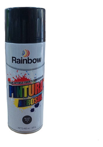 Pintura En Aerosol Negro Mate Rainbow