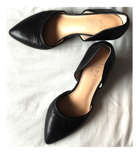 Tacones Negros Franco Sarto Cuero 100% Talla 34.5