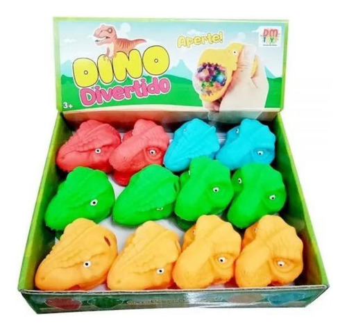 Display Dino Divertido 12 Dinossauros Anti-stress - Dm Toys