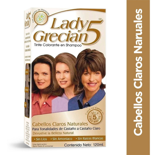 Tinte Lady Grecian 5 Para Cabello Claro A Castaño Claro Tono Castaño Claro Y Castaño