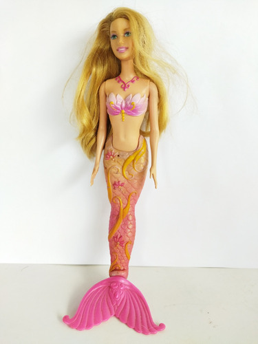 Barbie Sirena Cola Rosada Cabello Rubio Largo 2007