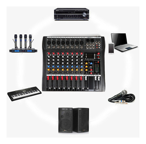 8 Channel Pro Bluetooth Live Studio Audio Mixer