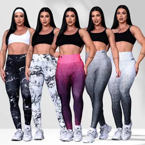 Kit 5x Legging Academia Grossa Leg Feminina Roupa Treinar