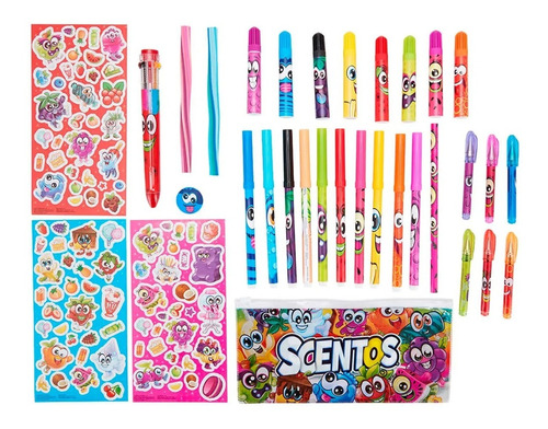 Kit Escolar Scentos Crayones + Marcadores + Stickers 145pcs