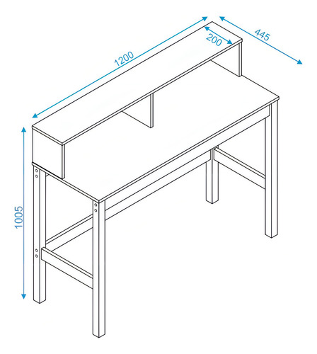 Mesa Para Computador Escrivaninha Aparador Preto Pinus