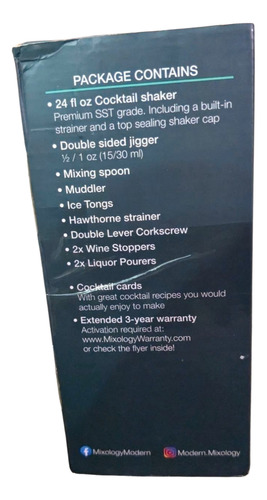 Bartender/cocktail Shaker Set Kit With Stand New
