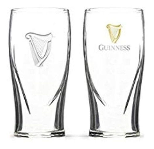 Guinness Irlandés Pinta Vasos De Cerveza 16oz set De 2