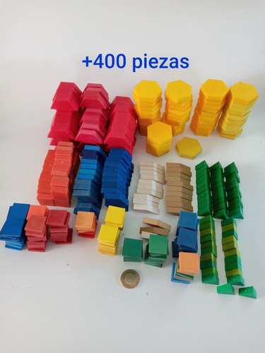 Juego De +400 Piezas Geométricas De Madera / Plástico