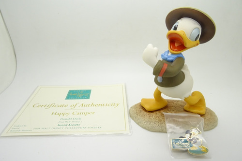 Figura Ceramica Walt Disney Donald Duck Happy Camper Scouts