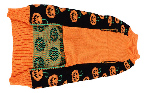 Suéter De Halloween Con Estampado De Calabaza Y Cuello Alto