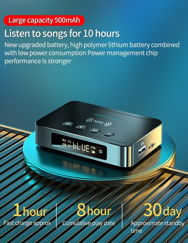 Imagen 7 de 9 de Transmisor Receptor Bluetooth 5.0 Nfc Tv Pc Tablet Home Auto