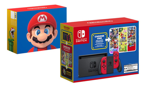 Imagen 1 de 7 de Nintendo Switch 32GB Mario Choose One Bundle color rojo y negro