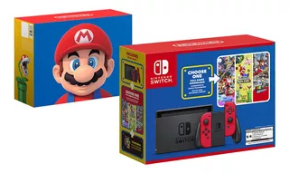 Nintendo Switch 32GB Mario Choose One Bundle color rojo y negro