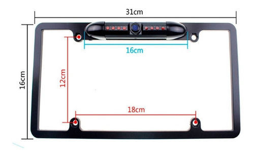 Imagen 5 de 9 de Portaplaca Camara De Revrsa Infraroja + Retrovisor Rca