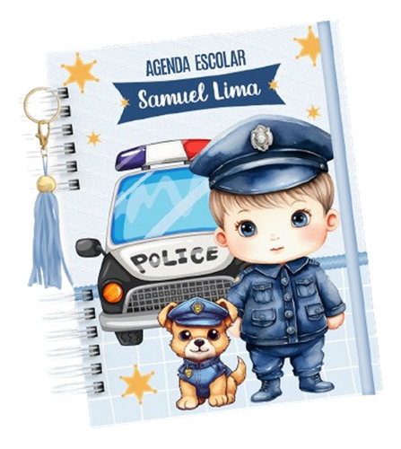 Caderno Agenda A5 Escolar Personalizado 96fls Policial - A48