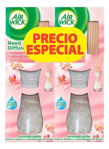Aromatizante Air Wick Reed Diffuser Seda & Orquídeas 2 Pack | MercadoLibre