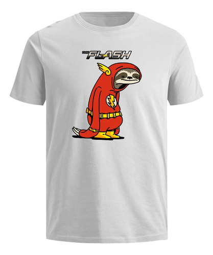 Camiseta The Flash Perezoso Pelicula Algodon Blanca Dc