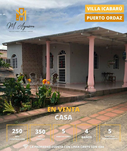 Casa En Venta, Villa Icabaru, Puerto Ordaz (ka)