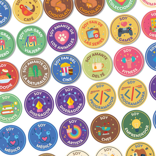 Kit Imprimible Soy... Stickers Para Definir Tu Identidad