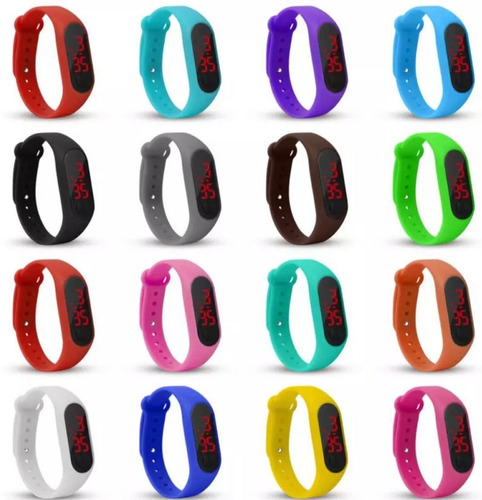Kit 10 Relogio Bracelete Pulseira Digital Led Sport Revenda