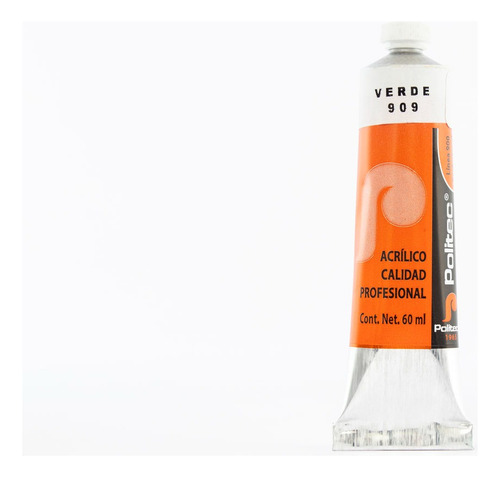 Pintura Acrílica Profesional Línea 900 Politec 60ml Color Verde Politec No 909
