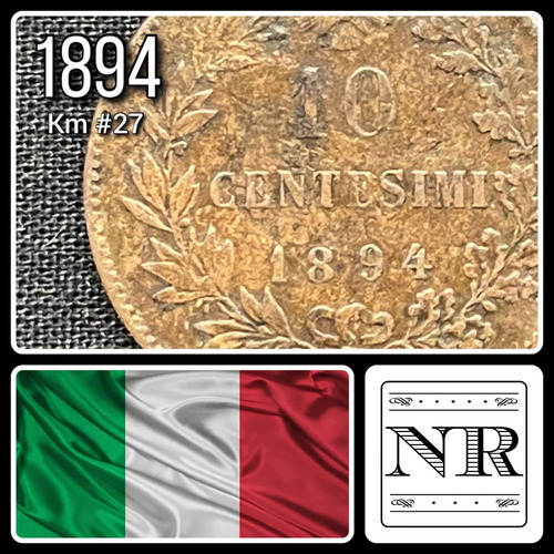 Italia - 10 Centesimi - Año 1894 - Km #27 - Umberto I