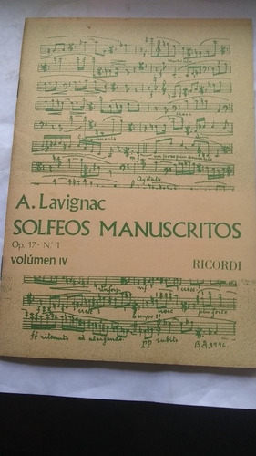 A. Lavignac - Solfeos Manuscritos Vol. 4 (e)
