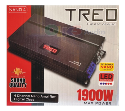 Amplificador Nano 4 Canales Clase D 640 Watts Rms Treo Nano4