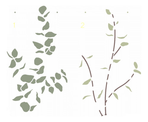 Plantilla para pintar plantas de eucalipto 3223 20x25 Opa