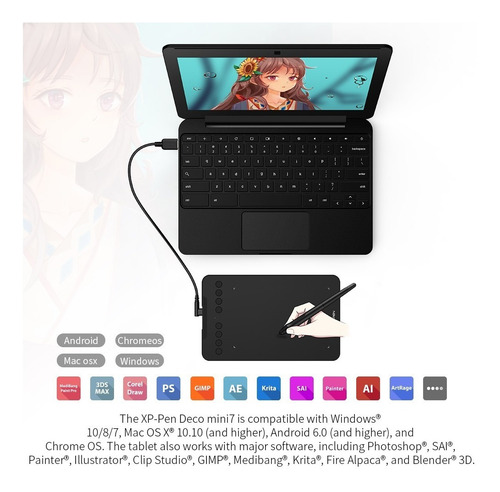 Imagen 5 de 5 de Deco Mini7 Xppen Tableta Grafica Profesional