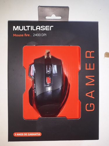 Mouse Gamer Multilaser 2400 Dpi Usb Mo236 + Nfe