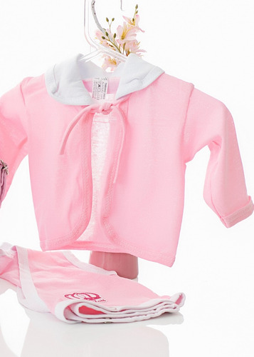 Kit 4 Pagão Recém Nascido Conjunto 100% Algodão Varias Cores