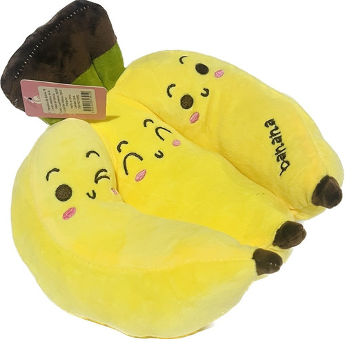 Racimo De Bananas De Peluche Color Amarillo 25 Cm