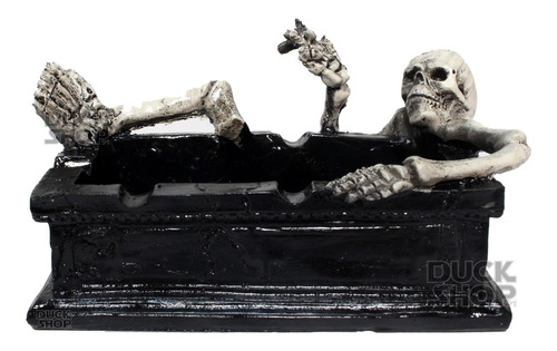 Cenicero Esqueleto - Cráneo Tina Cigarrillo En Resina  
