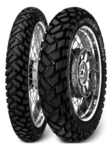 Par Pneu 90/90-21 + 120/80-18 Enduro 3 Sahara Metzeler, C/c