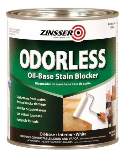 Zinsser Odoeless  X 1 L Bloqueador De Manchas  Base Aceite