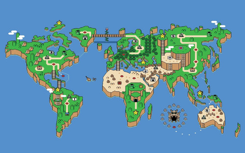 Porta Chave Placa Super Mario Bros Game Geek Mapa 16 Bits