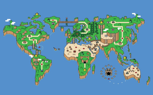 Imagem 1 de 2 de Porta Chave Placa Super Mario Bros Game Geek Mapa 16 Bits