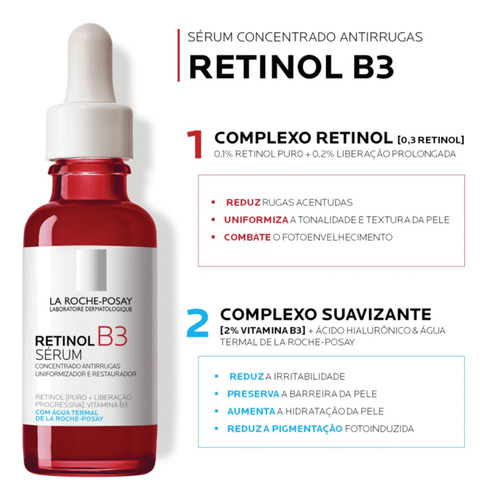 La Roche-posay Retinol B3 Sérum 30ml Dia/noite Pele Todo Tipo De Pele Dia/noite