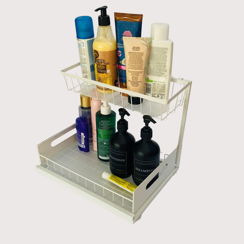 Rack Organizador Cocina Y Baño Acero Blanco