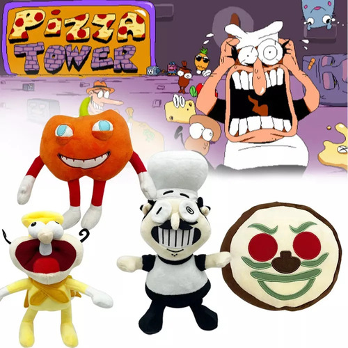 Set De Muñecos De Peluche Pizza Tower, 4 Unidades