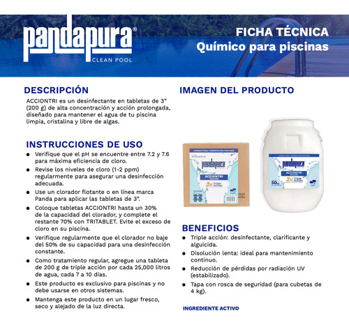 Tricloro Tableta De 3 Triple Accion 4 Kg Pp-acciontri-4k