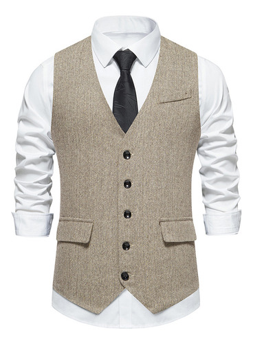 Chaleco Formal Casual De Negocios Para Hombre, Corte Ajustad