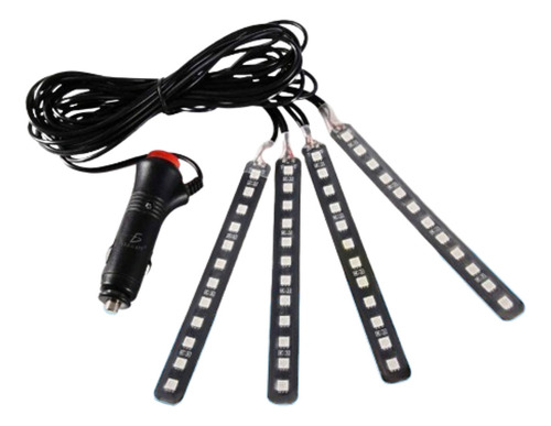 Tiras De Led Para Interior De Auto Rgb Control Remoto 48 Led