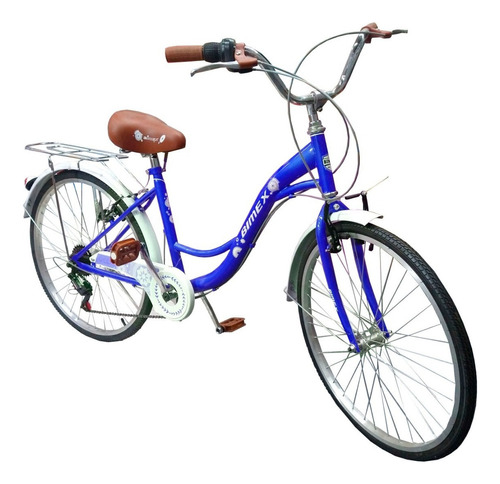 Bicicleta Tipo Retro Vintage Sweety R26 6 Velocidades Color Azul