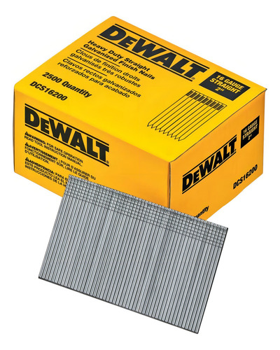 Clavos De Acabado Dewalt Dcs16200, Calibre 2 X 16 (2500 Por Caja)