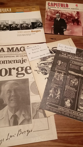 Lote 9 Suplementos Notas Borges La Maga Viva Clarín Ceal (Usado)